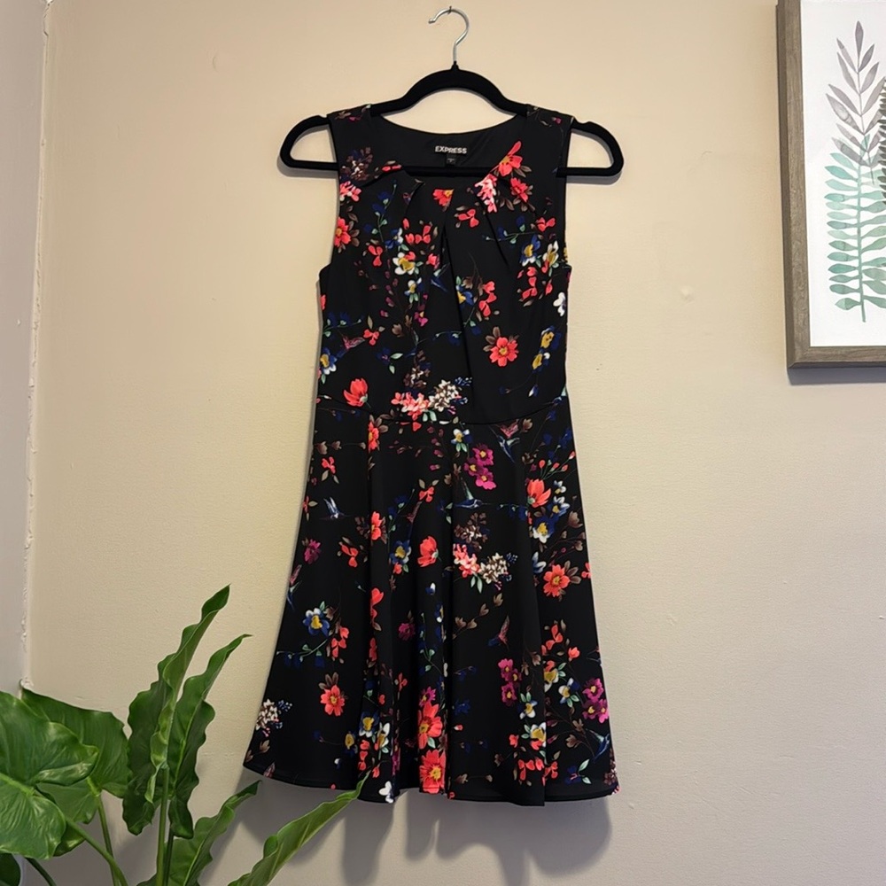 Express Black Floral Dress